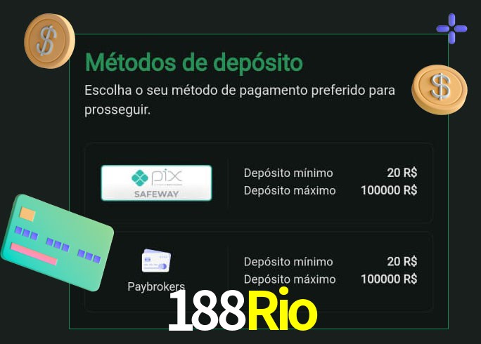 O cassino 188Rio oferece uma grande variedade de métodos de pagamento